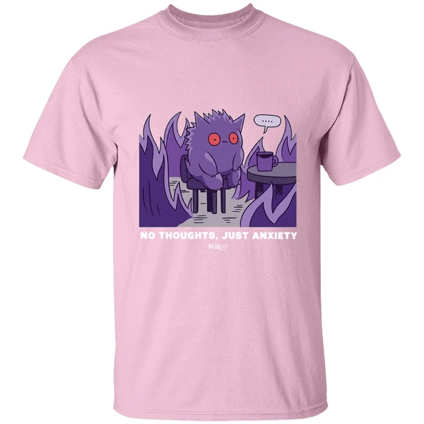Pokemon Gengar No Thoughts Just Anxiety Shirt - Image 3