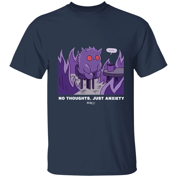 Pokemon Gengar No Thoughts Just Anxiety Shirt - Image 5
