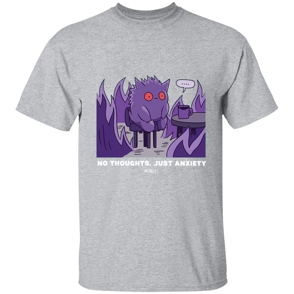Pokemon Gengar No Thoughts Just Anxiety Shirt - Image 9
