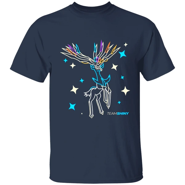 pokemon number 716 xerneas team shiny shirt navy