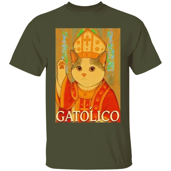 Pope Cat Gatolico Shirt - Image 3