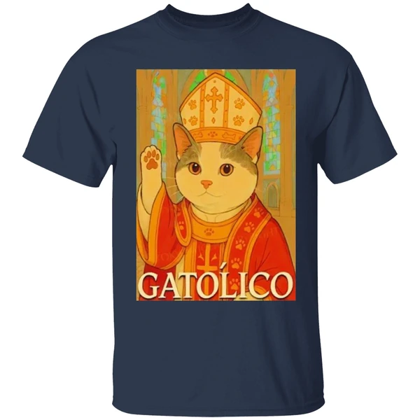 Pope Cat Gatolico Shirt - Image 4
