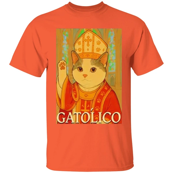 Pope Cat Gatolico Shirt - Image 5
