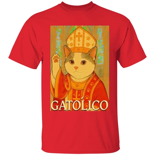 Pope Cat Gatolico Shirt - Image 6