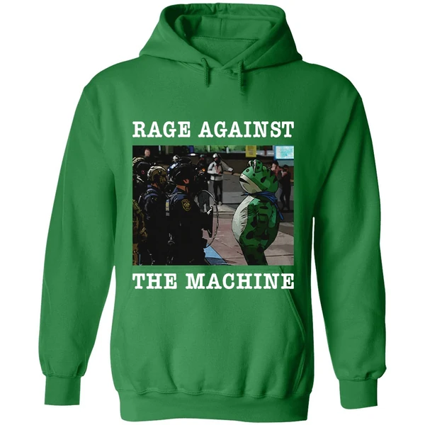 Portland Frog Protest Rage Against The Machine Hoodie - Image 2
