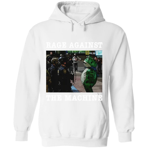 Portland Frog Protest Rage Against The Machine Hoodie - Image 8