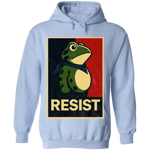 Portland Frog Resist Anti Fascism Political Graphic Hoodie - Image 4