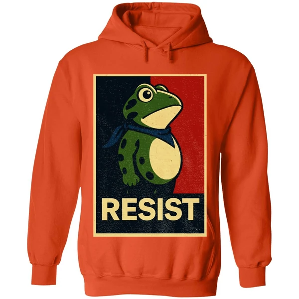 Portland Frog Resist Anti Fascism Political Graphic Hoodie - Image 6