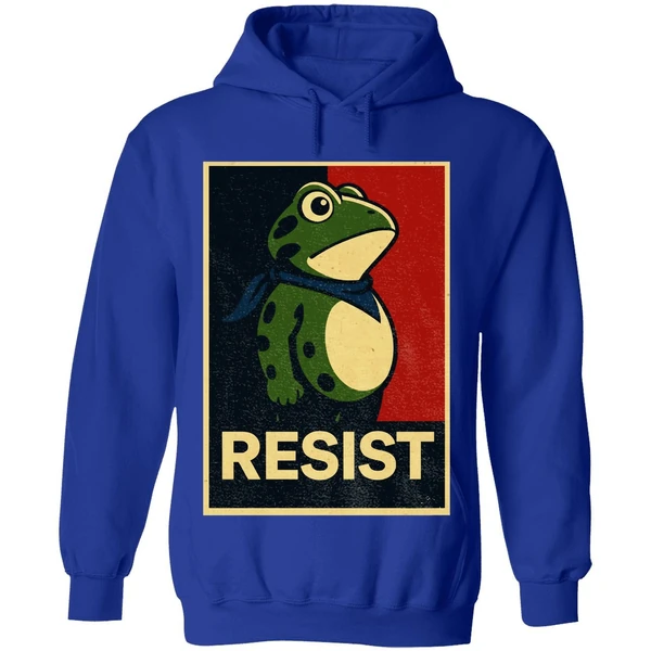 Portland Frog Resist Anti Fascism Political Graphic Hoodie - Image 7