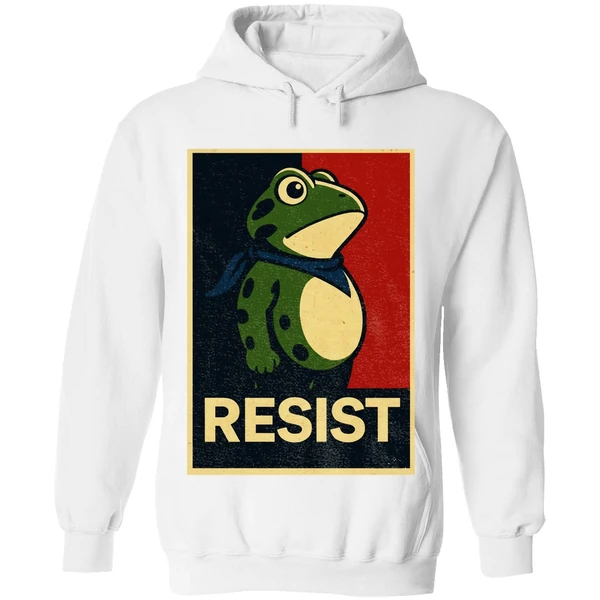 Portland Frog Resist Anti Fascism Political Graphic Hoodie - Image 8