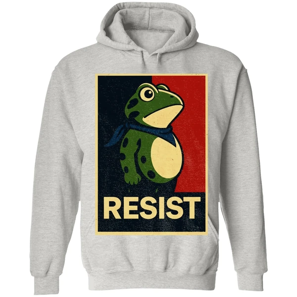 Portland Frog Resist Anti Fascism Political Graphic Hoodie - Image 9