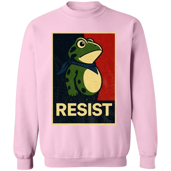 Portland Frog Resist Anti Fascism Political Graphic Sweatshirt - Image 5