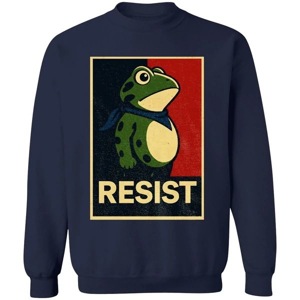 Portland Frog Resist Anti Fascism Political Graphic Sweatshirt - Image 6