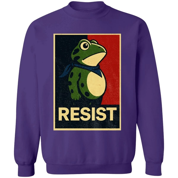 Portland Frog Resist Anti Fascism Political Graphic Sweatshirt - Image 7
