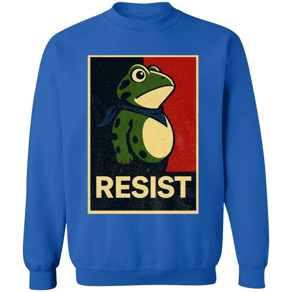 Portland Frog Resist Anti Fascism Political Graphic Sweatshirt - Image 8