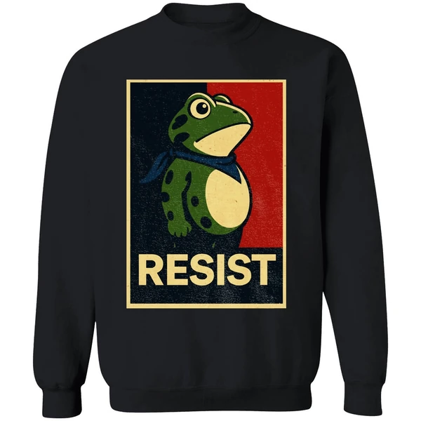 Portland Frog Resist Anti Fascism Political Graphic Sweatshirt - Image 9