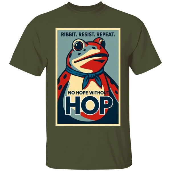 Portland Frog Ribbit Resist Repeat No Hope Without Hop Shirt - Image 3