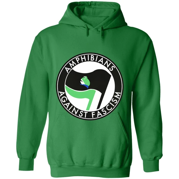 Portland Frogs Amphibians Against Fascism Antifa Hoodie - Image 2