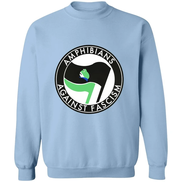 Portland Frogs Amphibians Against Fascism Antifa Sweatshirt - Image 4
