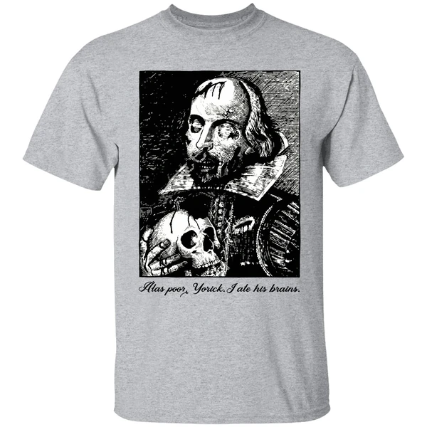 poster zombie shakespeare shirt sportgrey