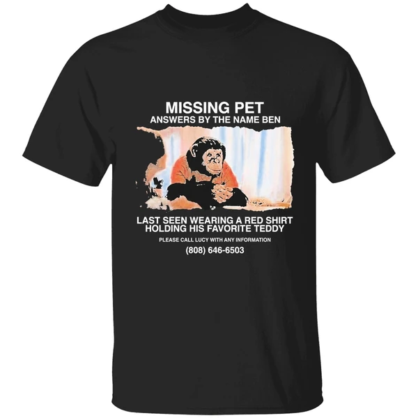 Primate Missing Pet Answers By The Name Ben Last Seen Wearing A Red Shirt