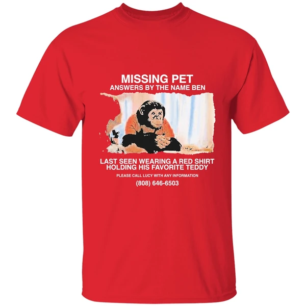 Primate Missing Pet Answers By The Name Ben Last Seen Wearing A Red Shirt - Image 7
