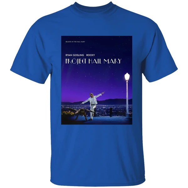 project hail mary inspired poster la la land ryan gosling rocky shirt royalblue