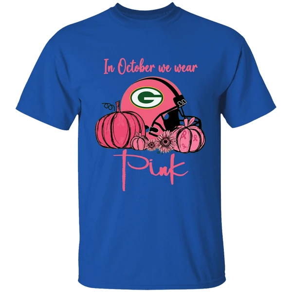 Pumpkin Green Bay Packers In October We Wear Pink Breast Cancer Awareness Shirt - Image 8