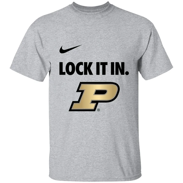 purdue boilermakers lock it in logo shirt sportgrey