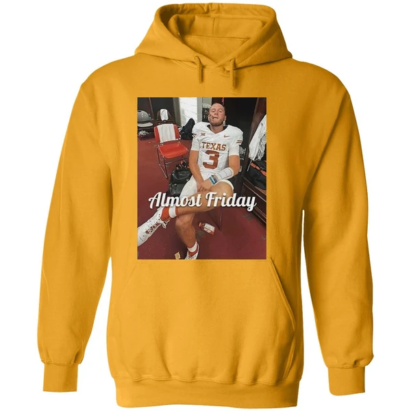 Quinn Ewers Smoking Cigars In The Room Texas Longhorns Almost Friday Hoodie