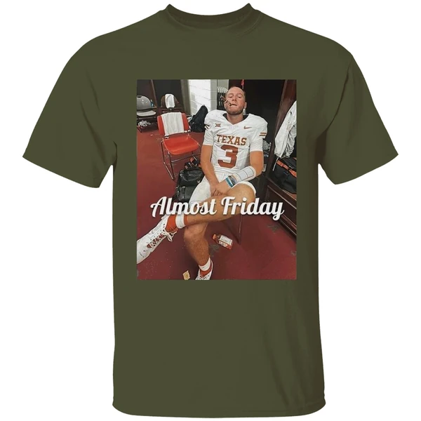 quinn-ewers-smoking-cigars-in-the-room-texas-longhorns-almost-friday-shirt-militarygreen