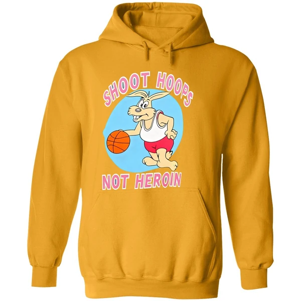 Rabbit Basketball Shoot Hoops Not Heroin Hoodie