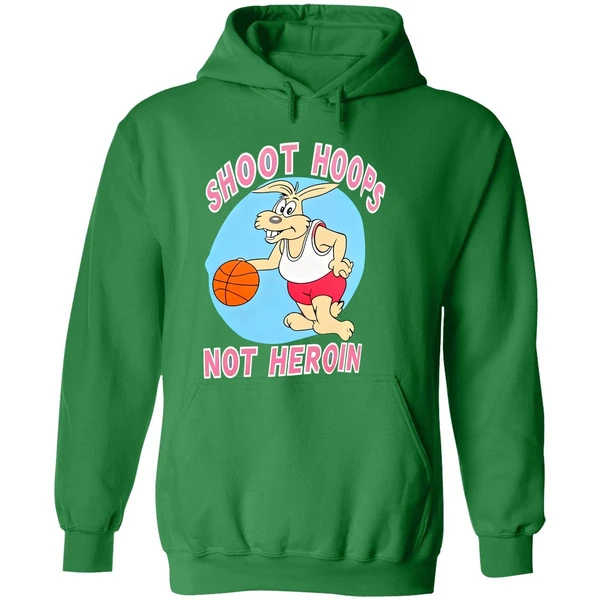 Rabbit Basketball Shoot Hoops Not Heroin Hoodie - Image 2