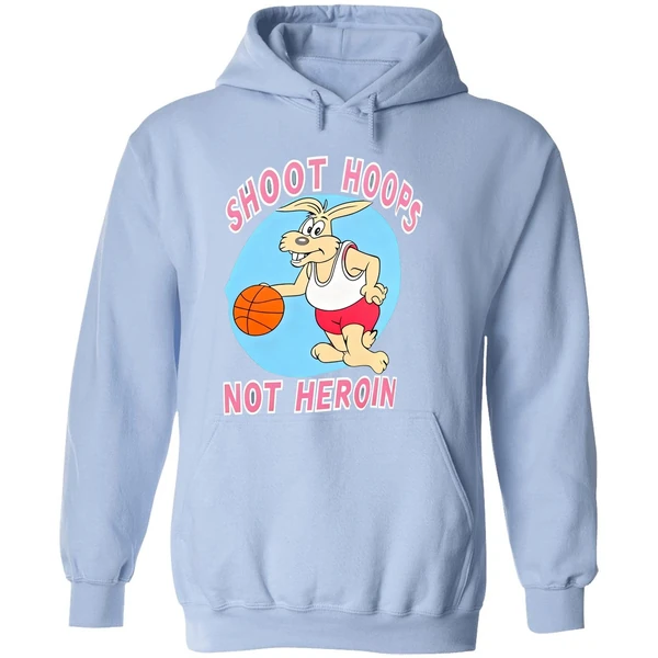 Rabbit Basketball Shoot Hoops Not Heroin Hoodie - Image 4