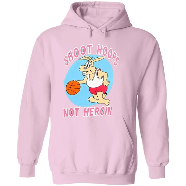 Rabbit Basketball Shoot Hoops Not Heroin Hoodie - Image 5