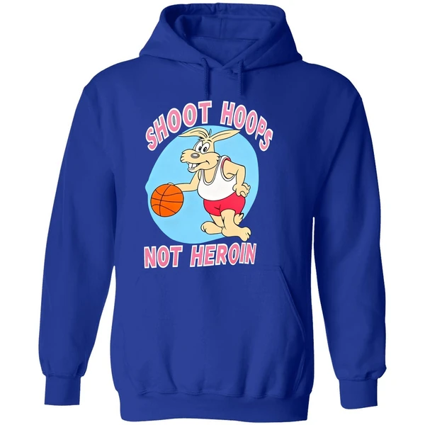 Rabbit Basketball Shoot Hoops Not Heroin Hoodie - Image 7