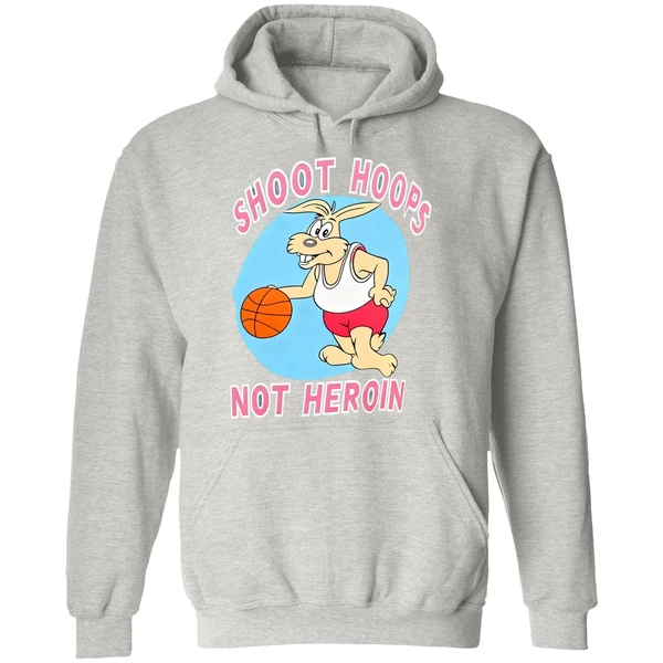 Rabbit Basketball Shoot Hoops Not Heroin Hoodie - Image 9