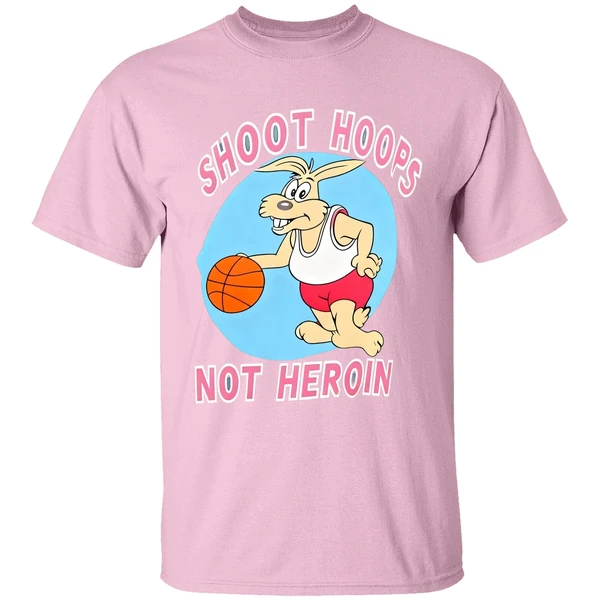 Rabbit Basketball Shoot Hoops Not Heroin Shirt - Image 3