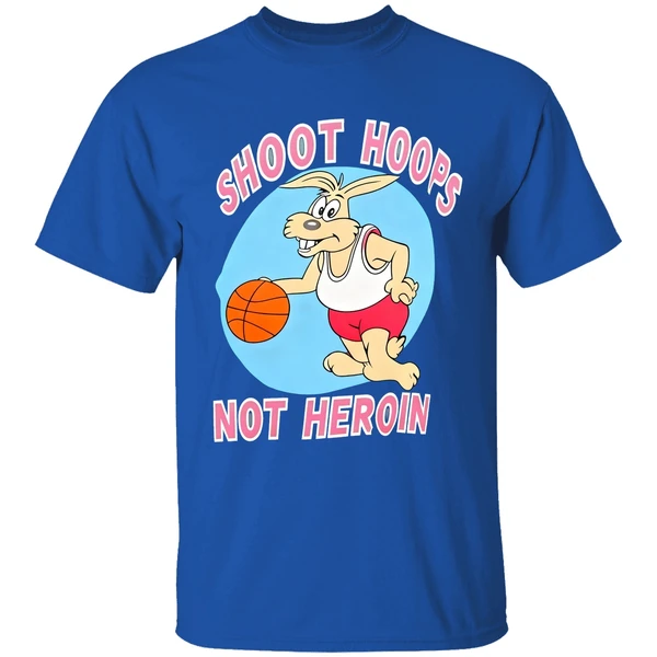 Rabbit Basketball Shoot Hoops Not Heroin Shirt - Image 8