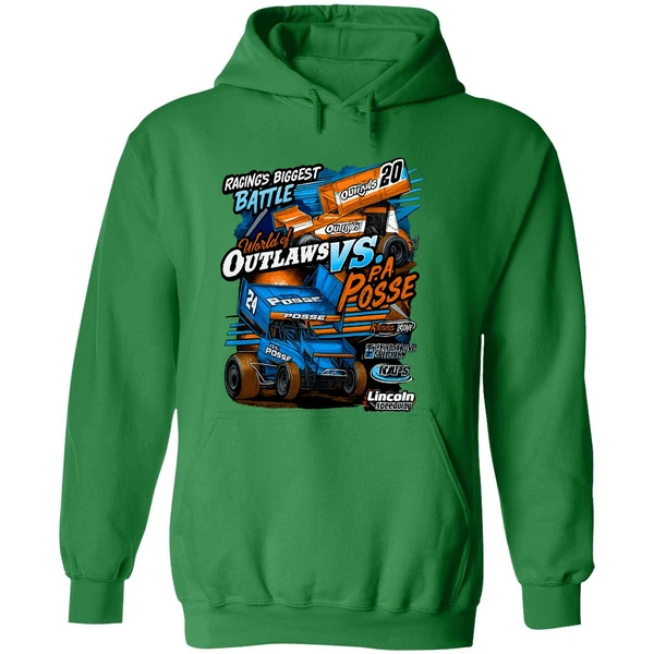 Racings Biggest Battle World Of Outlaws Vs Pa Posse Graphic Hoodie - Image 2