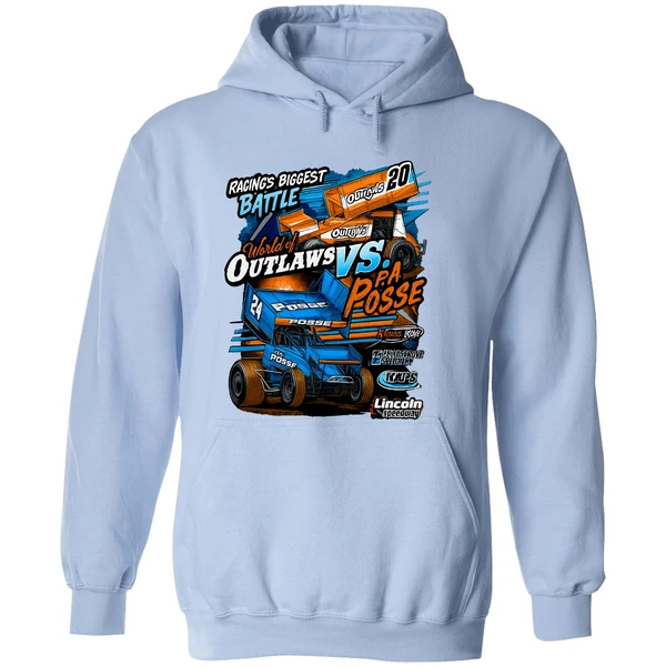 Racings Biggest Battle World Of Outlaws Vs Pa Posse Graphic Hoodie - Image 4