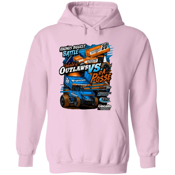 Racings Biggest Battle World Of Outlaws Vs Pa Posse Graphic Hoodie - Image 5