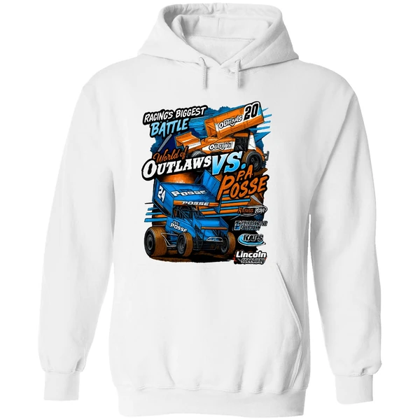 Racings Biggest Battle World Of Outlaws Vs Pa Posse Graphic Hoodie - Image 8