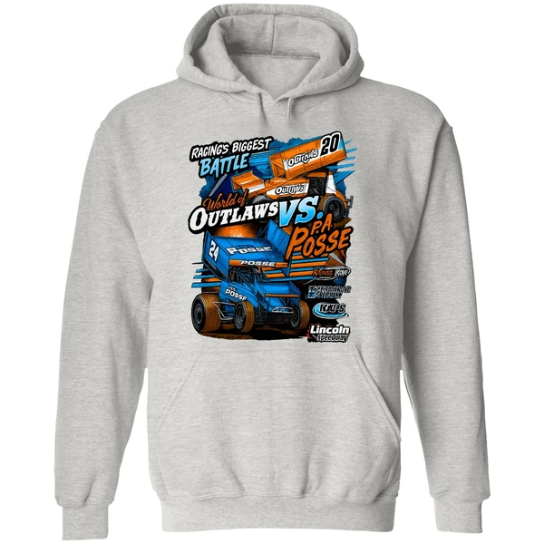 Racings Biggest Battle World Of Outlaws Vs Pa Posse Graphic Hoodie - Image 9