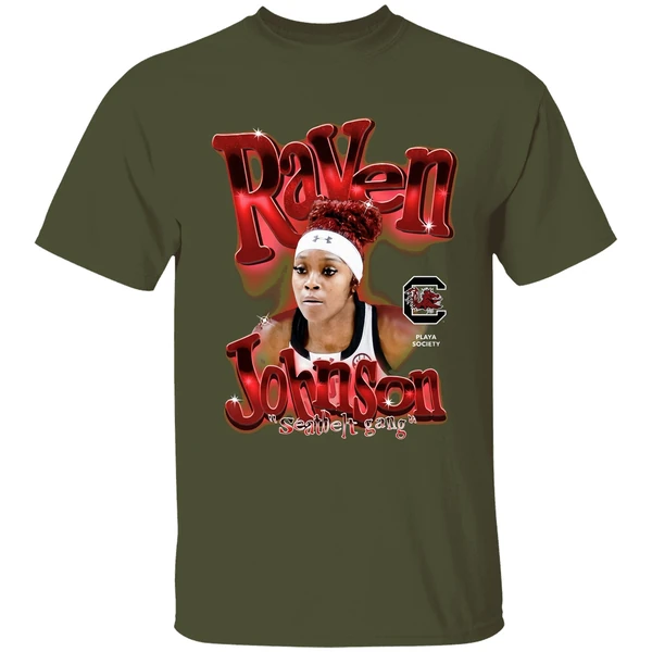 raven johnson seatbelt gang south carolina gamecocks womens basketball shirt militarygreen