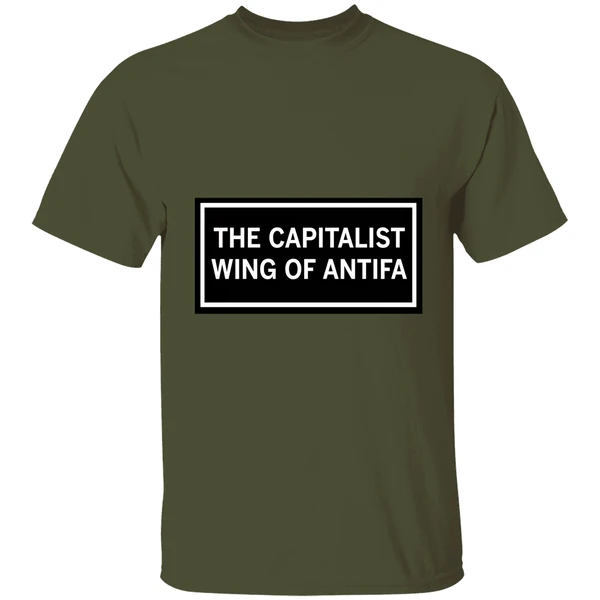 raygun capitalist wing of antifa shirt militarygreen