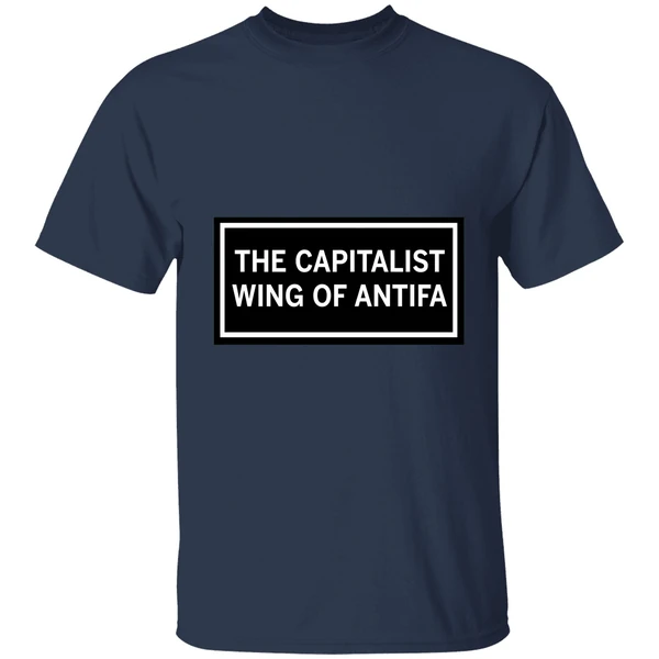 raygun capitalist wing of antifa shirt navy