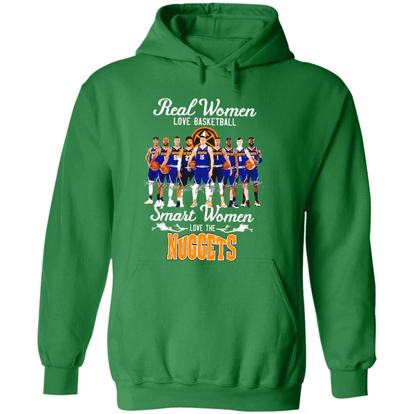 Real Women Love Basketball Smart Women Love The Denver Nuggets Team Hoodie - Image 2