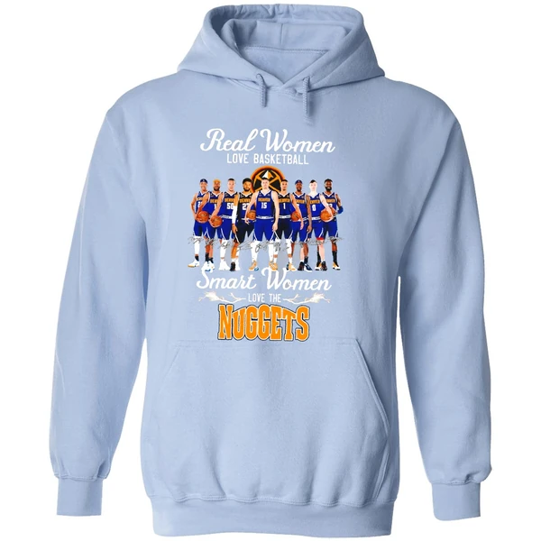 Real Women Love Basketball Smart Women Love The Denver Nuggets Team Hoodie - Image 4