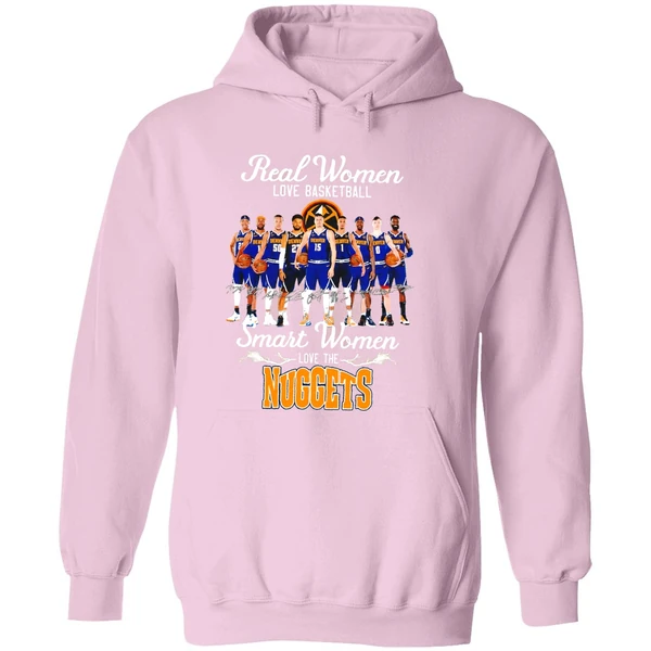 Real Women Love Basketball Smart Women Love The Denver Nuggets Team Hoodie - Image 5